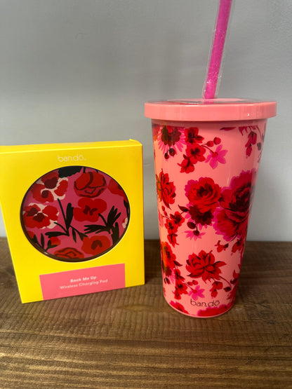 Pink and Red Floral Tumbler