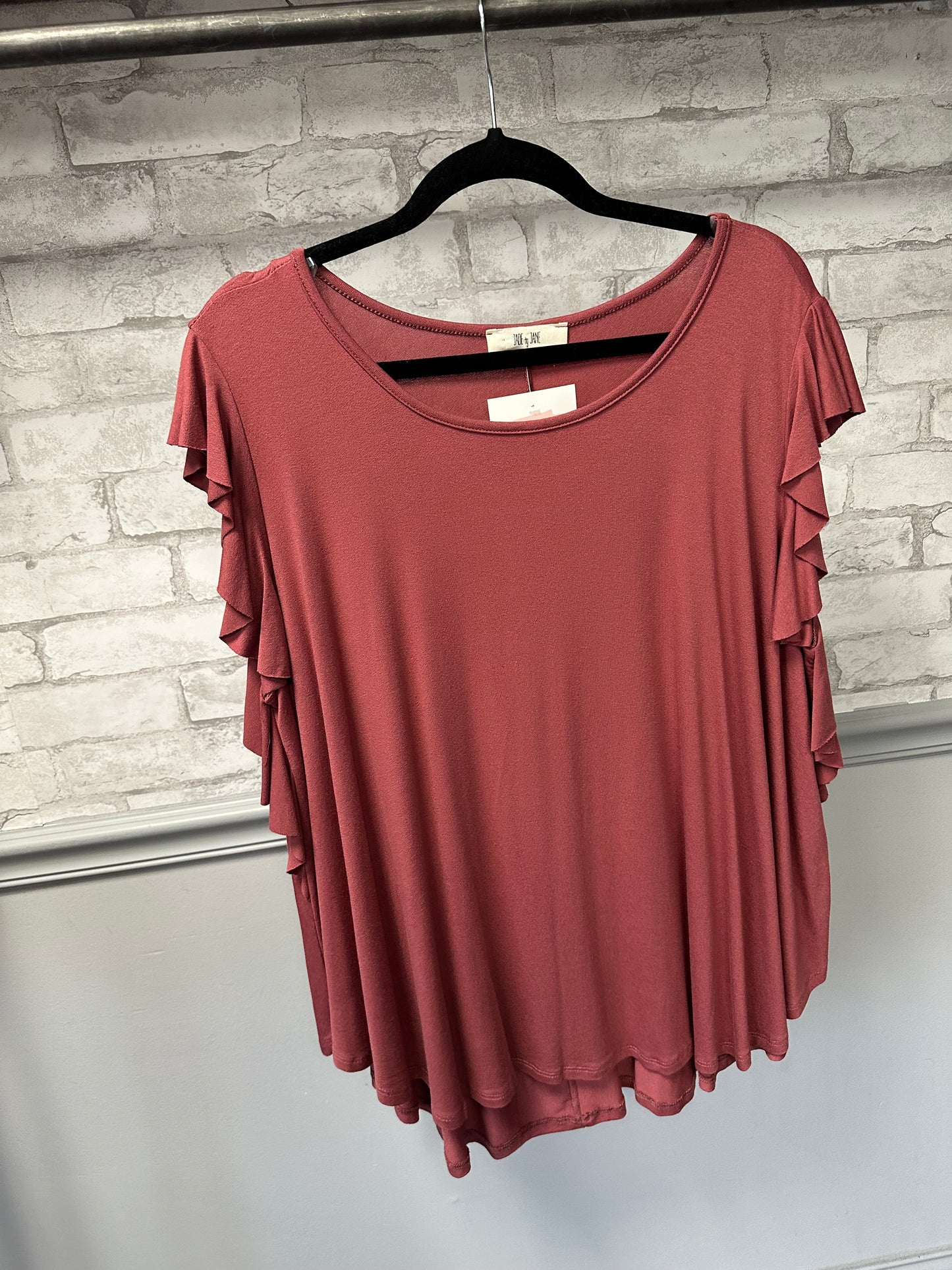 Marsala Ruffle Sleeve Top